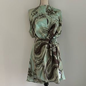 APMBCD asos Print Mint/Brown Cut Dress